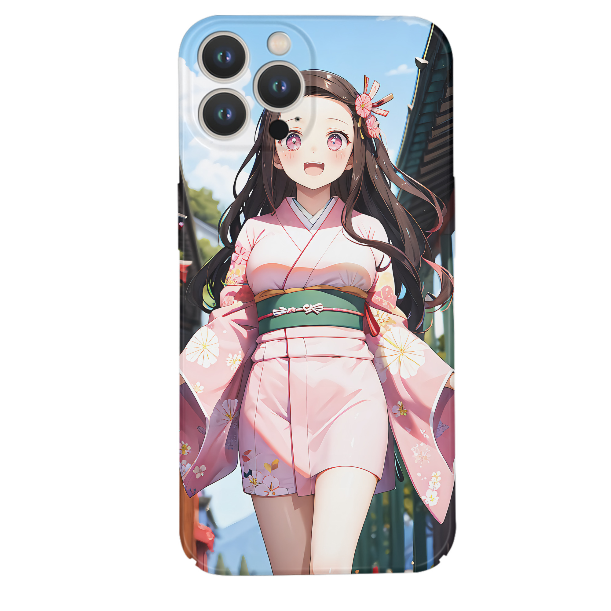 （画像用） 鬼滅の刃（きめつのやいば）竈門 禰󠄀豆子／かまど ねずこ Kamado Nezuko 【iPhone 14シリーズ対応】ハードケース